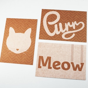 Cat Purr Meow postcard set