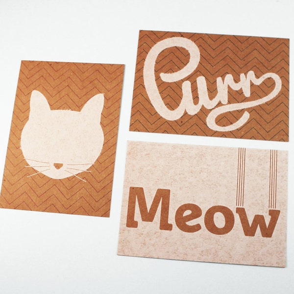 Cat Purr Meow postcard set