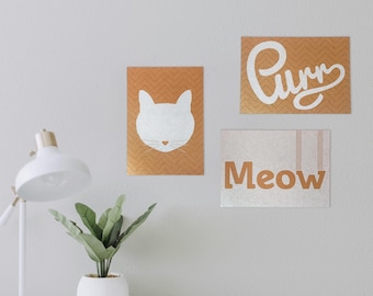 Cat Purr Meow mini posters A4