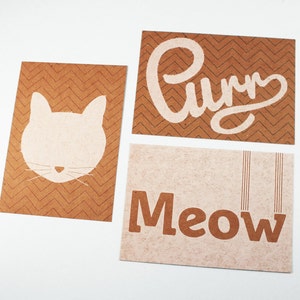 Gato Purr Meow mini carteles de gatos A4