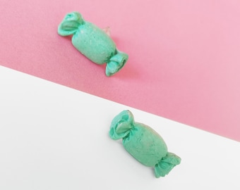 Green candy earrings