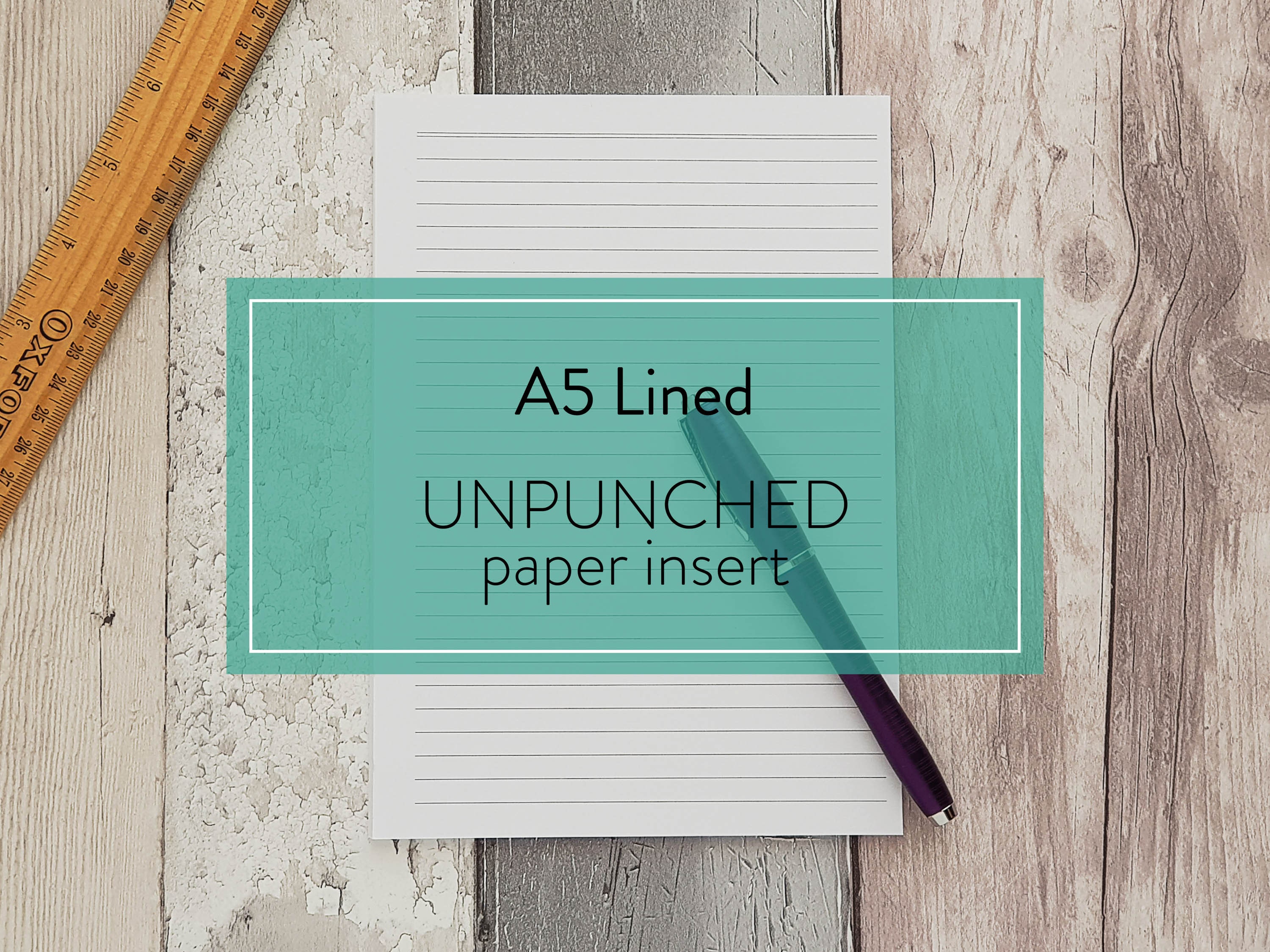 A5 Lined UNPUNCHED paper insert Punch your own Create your Etsy