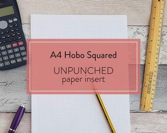 A4 Hobonichi Squared UNPUNCHED paper insert, Punch your own, Create your perfect setup, Arc, Atoma, Happy Planner, Levenger Circa