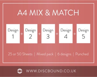 A4 Mix & Match DISCBOUND Insert, Super smooth thick paper, Create your perfect setup, Arc, Atoma, Happy Planner, Levenger Circa