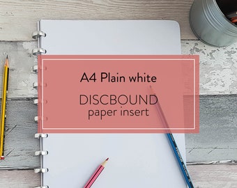 A4 Plain White DISCBOUND insert, Super smooth thick paper, Create your perfect setup, Arc, Atoma, Happy Planner, Levenger Circa