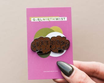 Girl Boss - Knuckle Tattoo - Enamel Pin