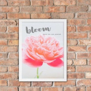 Afdrukbare muurkunst, bloemenposter, decor voor thuis en op kantoor, inspirerend, motiverend, digitale download, mooi, eenvoudig, minimaal, aangepast