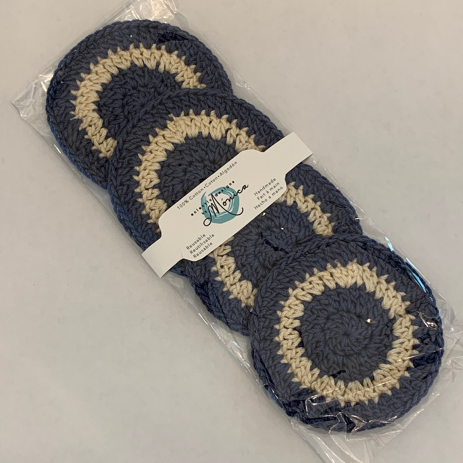 Cotton Coaster Set Vintage Style Coasters Cotton Coasters Etsy