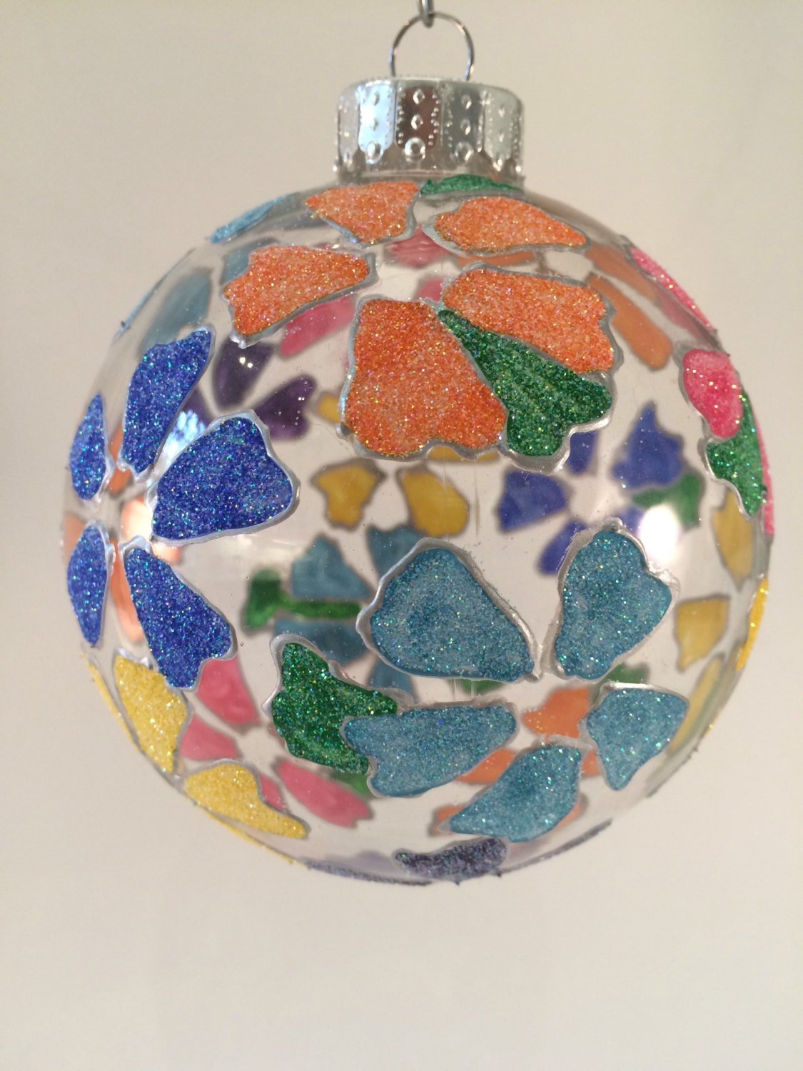 Flower Power Large Glass Christmas Tree Ornament 1960s Etsy Canada