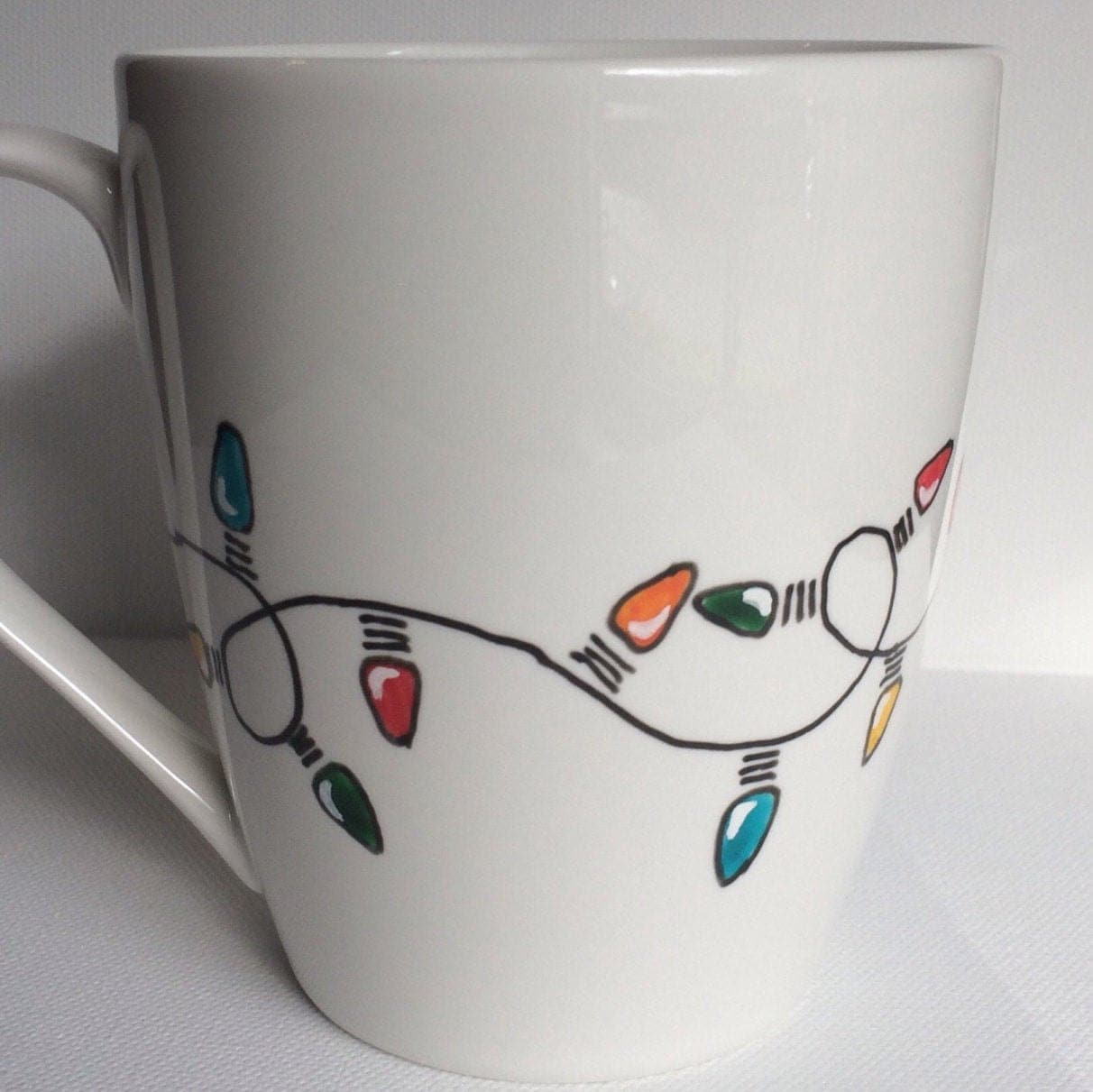 String of Lights Mug Christmas Mug Handpainted Mugs Etsy Canada