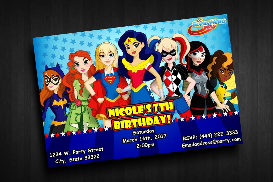 DC Super Hero Girls Birthday Personalized Custom Birthday | Etsy