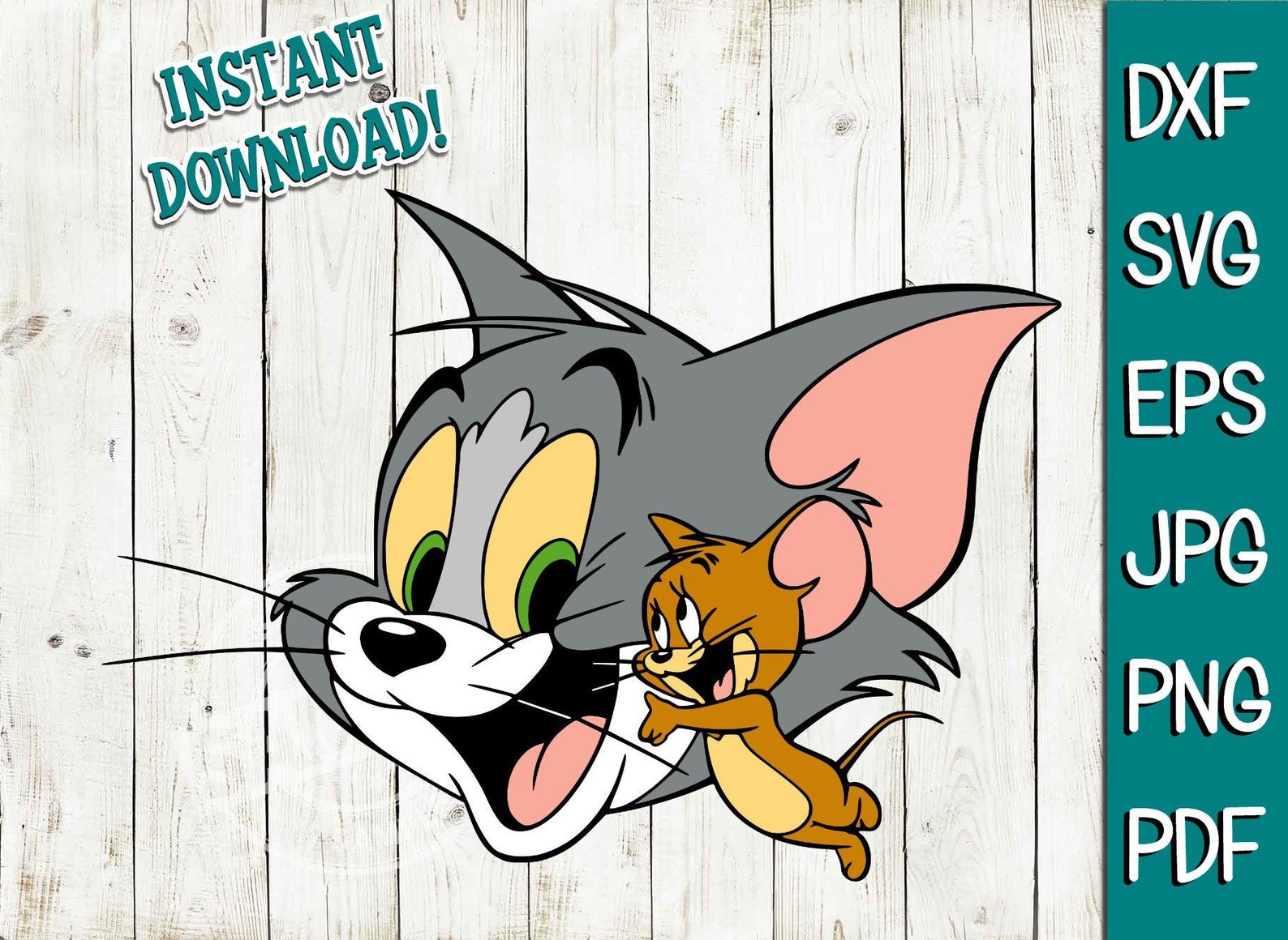 Download Tom & Jerry Digital Download Cut Files Dxf Png Svg Eps Jpg | Etsy