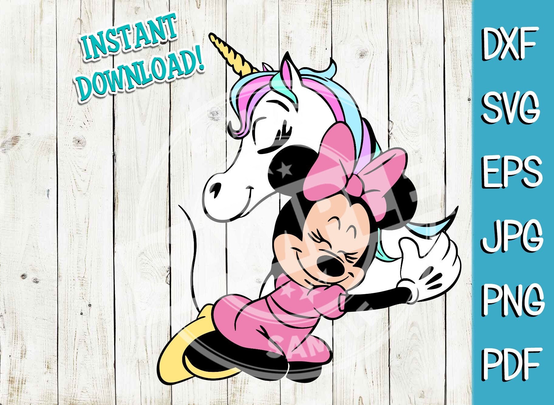 Walt Disney World Minnie Mouse Unicorn Birthday Digital Etsy