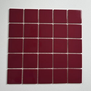 Maroon Vintage Color Tile 1980s Wall Tile, 23 Sq Ft Available