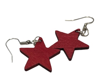 Red Star Earrings