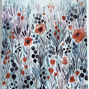 Aquarellblumen, Aquarelldruck, Wildblumendruck, Aquarellmalerei, Blumendruck, Blumenmalerei, Aquarell Blumenmalerei