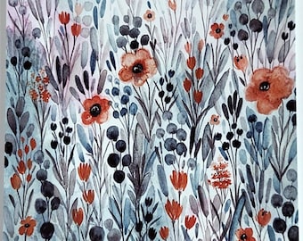 Watercolor flowers, watercolor print, wildflower print, watercolor painting, floral prints, flower painting, watercolor floral painting
