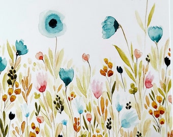 Watercolor flower print, watercolor prints, watercolor flowers, wildflower print, watercolor floral print, watercolor floral painting