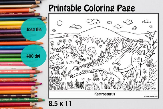 Dinosaur Coloring Pages Printable Coloring Pages Kids Etsy
