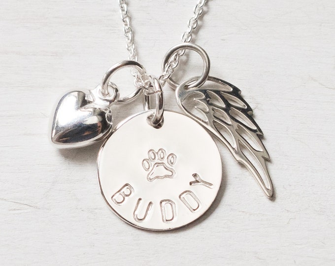 Pet Memorial Necklace, Sterling Silver