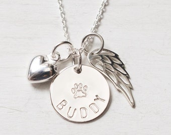 Pet Memorial Necklace, Sterling Silver