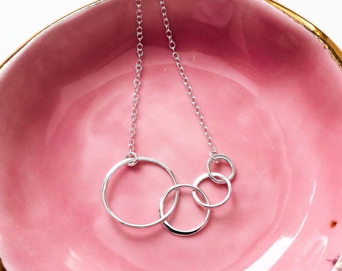 4 Circle Necklace in Sterling Silver