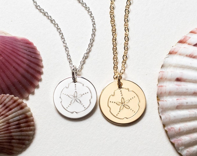 Sand Dollar Necklace, Sterling Silver Or Gold Filled