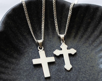 Sterling Silver Chunky Cross Necklace for Men