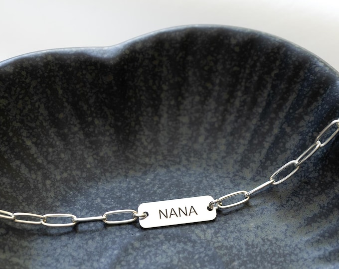 Paperclip Chain Bracelet for Nana, Sterling Silver