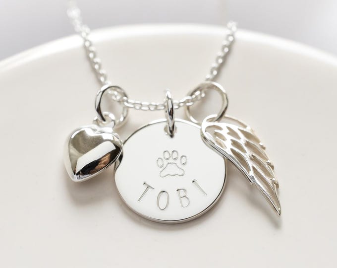 PersonalizedPet Memorial Necklace, Sterling Silver