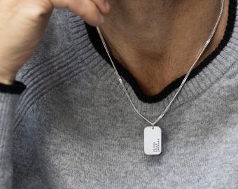 Father Necklace Personalized with Kids' Names, Sterling Silver