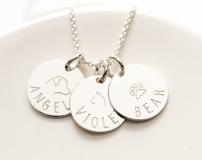 Custom Pet Name Necklace, Sterling Silver