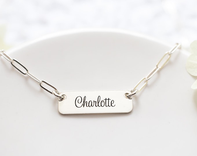 Custom Name Necklace, Sterling Silver