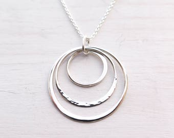 Three Circle Necklace in Sterling Silver