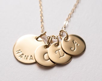 Nana Necklace, Personalized with Grandkids Initials, Grandma Necklace, Gift for Nana, Gold Filled