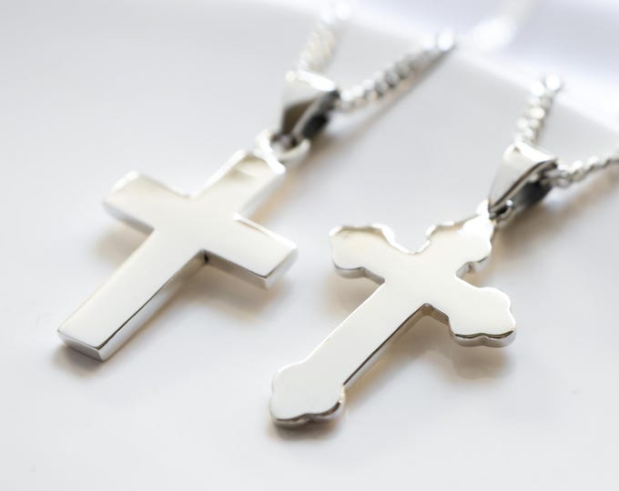 Sterling Silver Chunky Cross Necklace for Men
