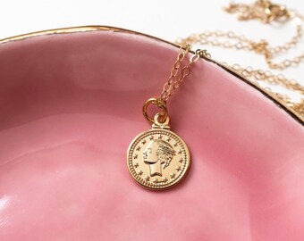 Teeny Tiny Ancient Coin Necklace in Gold Filled