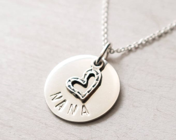 Nana Necklace, Gift for Nana, Grandma Gift, Grandma Necklace, Gift from Grandkids, Sterling Silver