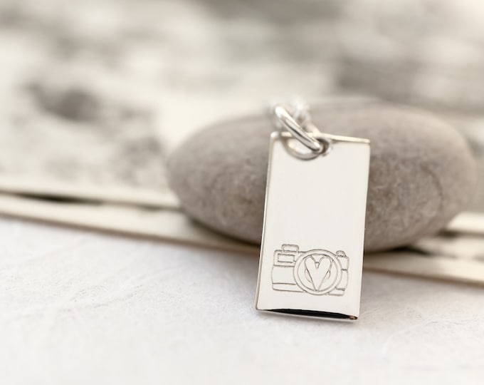 Sterling Silver Camera Necklace, Gift for Photographer