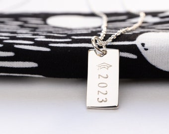 Graduation Year Necklace, Sterling Silver, College or High School Graduation Gift for Her