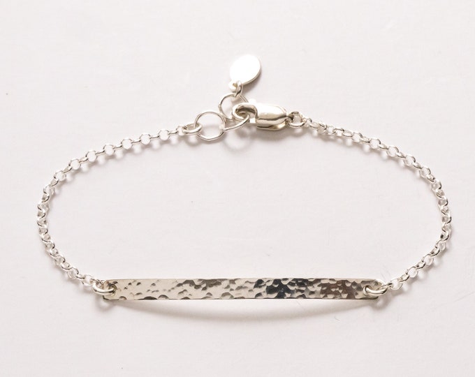 Sterling Silver Skinny Bar Bracelet, Everyday Layering Bracelet