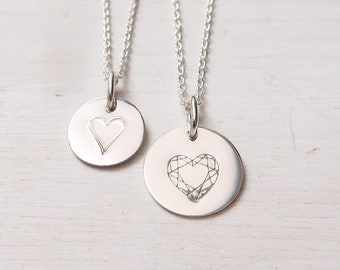 Tiny Heart Necklace in Sterling Silver