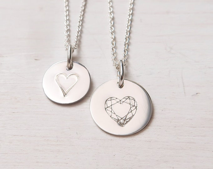 Tiny Heart Necklace in Sterling Silver