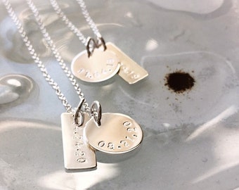 Date Necklace, Special Date, Wedding Date, Anniversary Gift for Wife, Custom Date Jewelry, Hand Stamped, Dainty Necklace, Sterling Silver