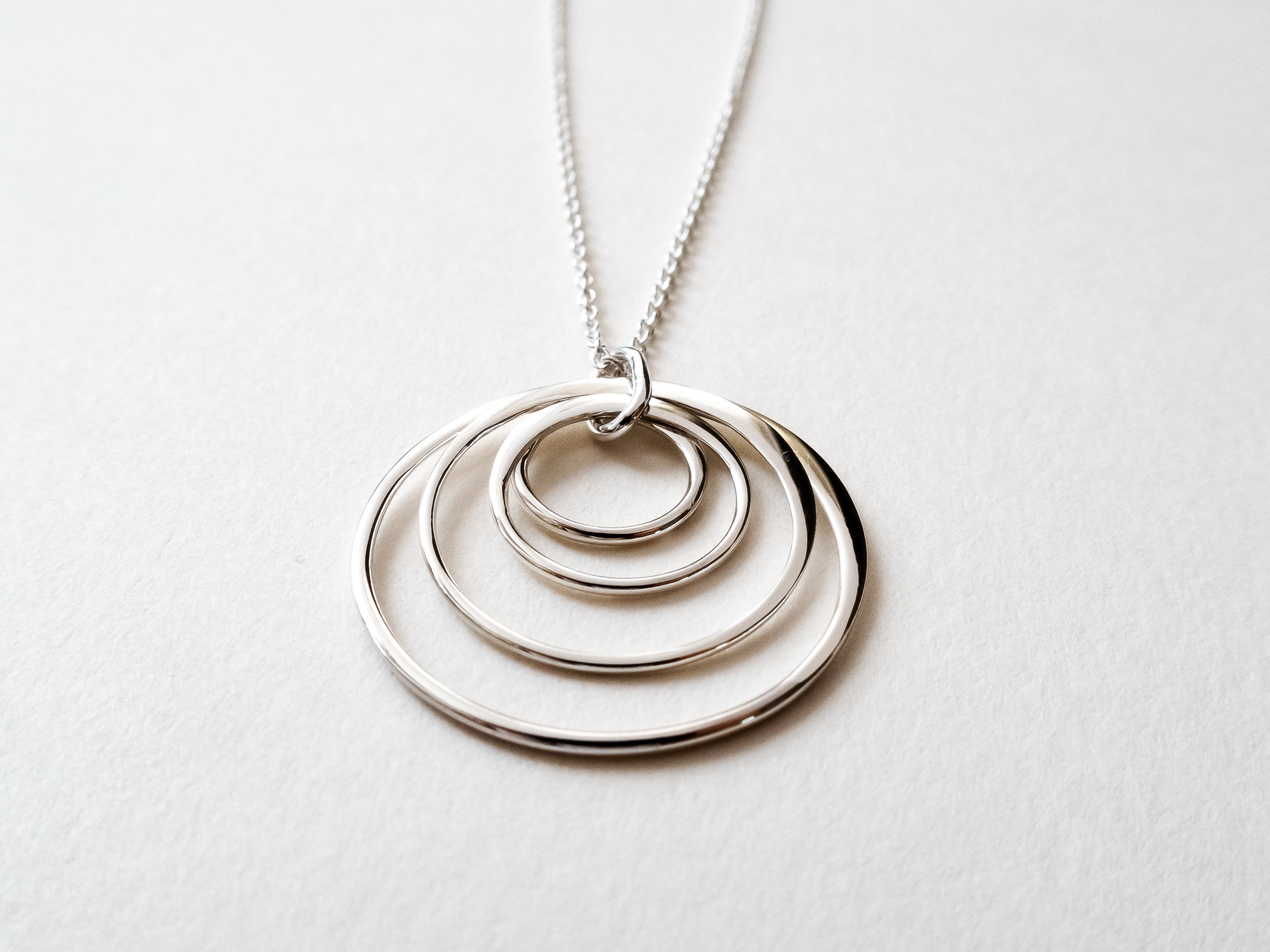 Sterling Silver Four Circle Necklace 4 Sisters Jewelry 4