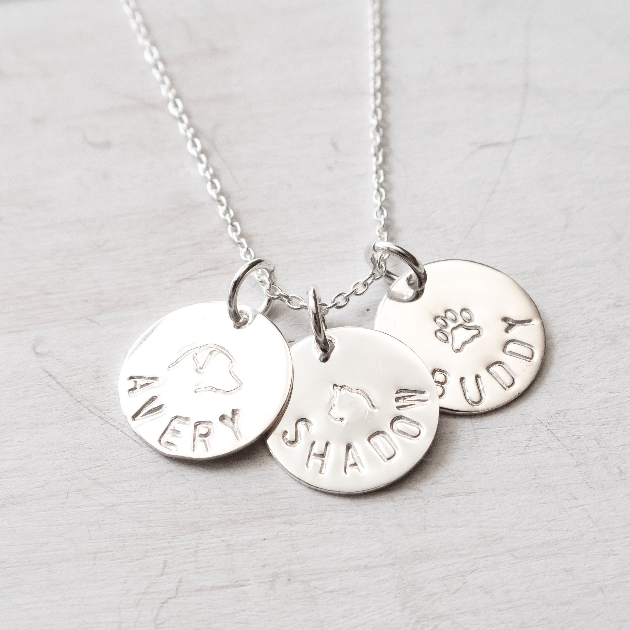 Sterling Silver Pet Name Necklace, Dog Memorial, Cat ...