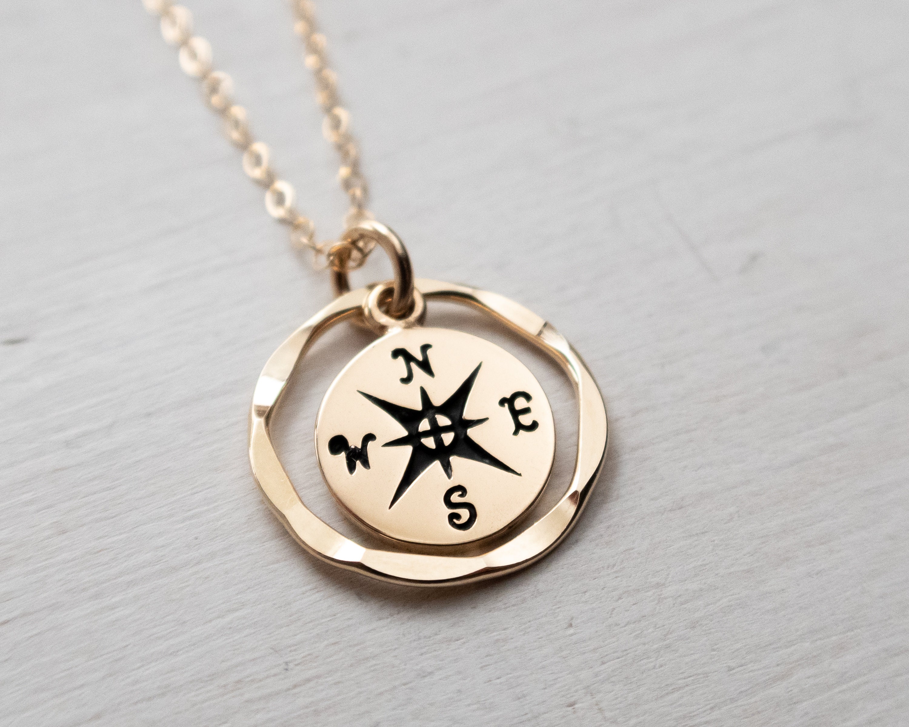 14KT Yellow Gold Compass Necklace 0.10 CT. T.W. - Spence Diamonds