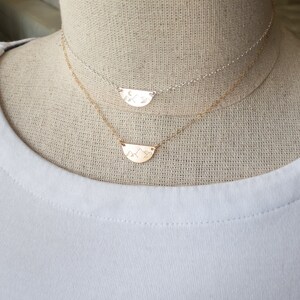 Mountain Necklace, Gold Filled or Sterling Silver, Dainty, Half Circle Necklace, Wanderlust, Gift for Her image 9