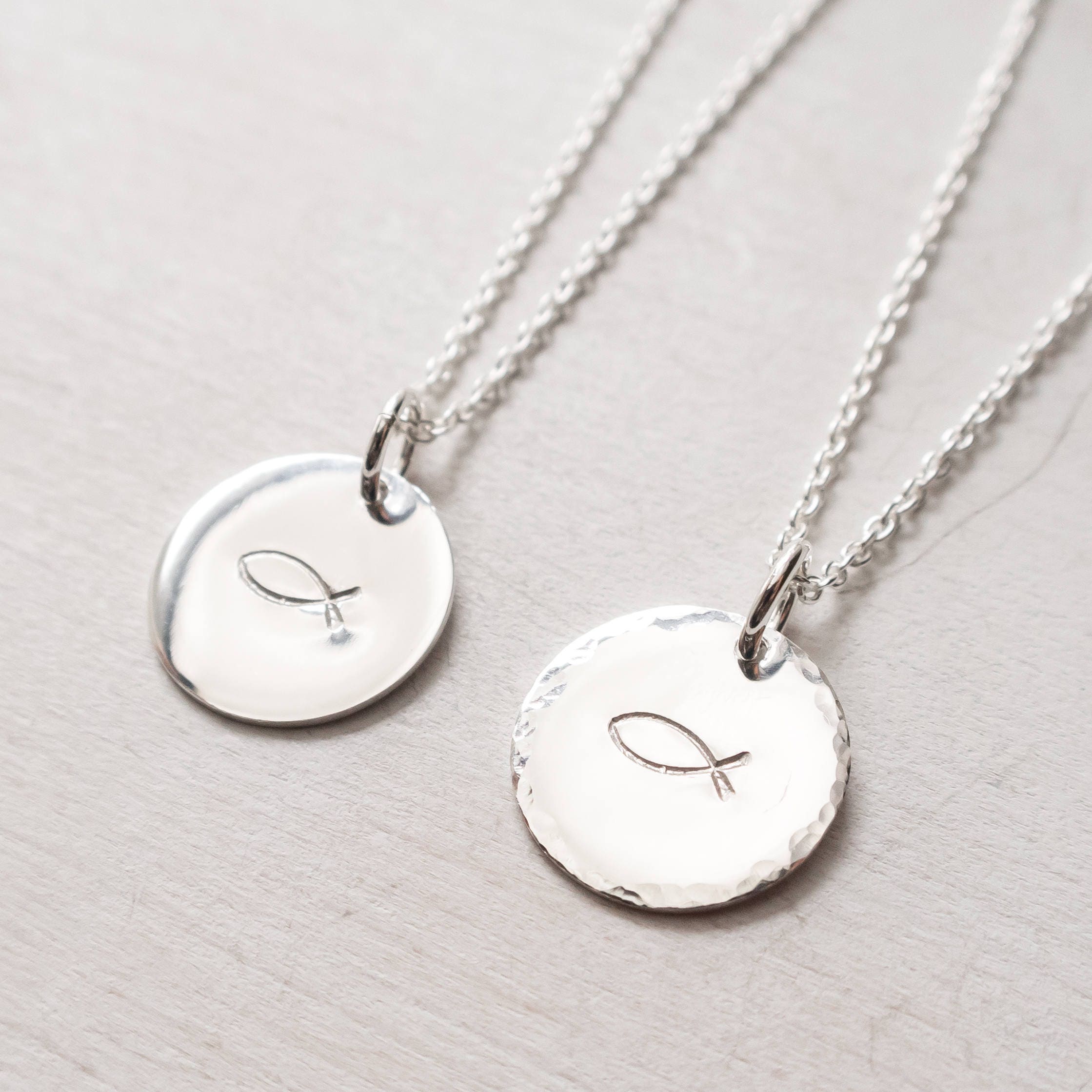 Christian Fish Necklace, Ichthus Necklace, Religious Jewelry, Christian