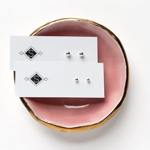 Tiny Ball Stud Earrings, 925 Sterling Silver, 3mm or 4mm Ball, Dainty Everyday Studs, Unisex Post Earrings